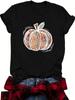 Amazon Europeia e Americana Verão Feminino Estampa de Abóbora Gola Redonda Manga Curta Moda Casual Exportação Estrangeira Explosões Camiseta Top Feminino