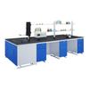 Mesa Auxiliar Central Experimental Totalmente de Acero con Gabinete de Pared Mesa de Laboratorio para Operaciones Químicas Gabinete de Trabajo Tablero Físico y Químico Estante para Reactivos