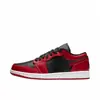 Zapatillas Putian AJ1 transfronterizas, zapatillas deportivas unisex de alta calidad en negro y rojo de caña baja para estudiantes, zapatillas casuales versátiles y duraderas
