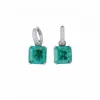 Pendientes Cuadrados Geométricos de Circonita Verde, Únicos y Elegantes, Pendientes Minimalistas de Nicho, Pendientes de Lujo Ligero y de Gama Alta al por Mayor