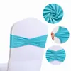 Decoração de encosto de cadeira de alta elasticidade para banquete de casamento internacional com laço sem amarração, capas de cadeira elásticas e cintos para cadeiras