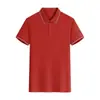 Camisa polo de seda helada de 200 g, manga corta, de punto de verano con estampado de algodón, camisa publicitaria, ropa de trabajo con logotipo personalizado