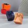 Nueva caja de regalo de joyería con lazo creativo, cubierta de cielo y tierra de alta calidad con almohada, caja cuadrada, caja de embalaje de joyería al por mayor