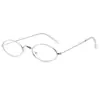 Gafas de sol ovaladas de metal de tendencia europea y americana gafas de sol con montura ovalada retro moda pieza oceánica gafas de sol transfronterizas