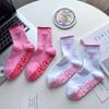 Calcetines de Yoga Transfronterizos para Mujer, Calcetines Deportivos Antideslizantes para Pilates, Fitness y Suelo, de Media Pantorrilla, con Lazo, Calcetines para Mujer de Zhuji Socks