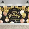Novo Banner de Fundo Feliz Aniversário Transfronteiriço Banner de Fundo 100D Poliéster Série de Aniversário Festa Decoração de Cena Arranjo
