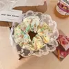Scrunchie de Renda Estilo Coreano para Mulheres 2026 Novo Estilo Elástico de Cabelo Estilo Preguiçoso Corda de Cabelo Grande Acessório para Coque Flor de Cabelo