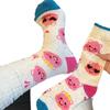 Calcetines Ruby Little Beaver para Mujer Lindos Ins Trendy Rosas Girly Dibujos Animados de Media Pantorrilla Calcetines de Pila con Puntos de Colores