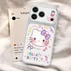 Adecuado para Apple para Transformar Instantáneamente en Funda para Teléfono iPhone 18Promax Stitch Rosa Gato Kt, Carcasa de Vidrio Corning Blanda y Dura, Personalización UV