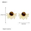 Aretes europeos y americanos retro de lujo de alta gama de aleación INS temperamento simple con incrustaciones de piedra ojo de tigre aretes venta al por mayor