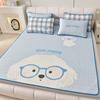 Esterilla de verano de látex de seda de hielo, sábana de tres piezas, aire acondicionado, suave, lavable, para dormitorio de estudiantes, para el hogar