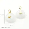 Colgante de Cápsula de Semilla de Loto de Calcedonia Chapado en Oro con Fuerte Retención de Color, Colgante de Ábaco, Accesorios de Joyería para Bricolaje, Pulsera, Collar
