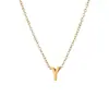 Collar Transfronterizo Europeo y Americano de Acero de Titanio para Mujer con Colgantes de 26 Letras Inglesas, No se Desvanece, Cadena de Clavícula de Alta Gama, Joyería de Yiwu