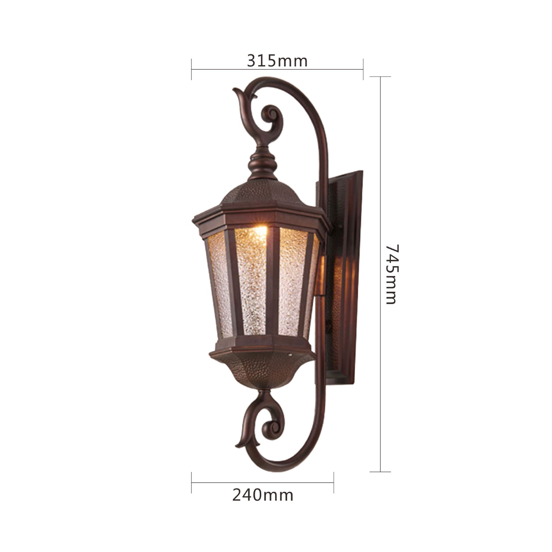 咖啡色壁灯尺寸1