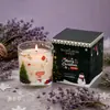 Vela perfumada, cera à base de plantas, castiçal, castiçal de Natal, vela sem fumaça para uso doméstico e interno, castiçal de vidro, peça decorativa criativa para restaurantes