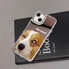 Funda de Teléfono con Espejo de Cachorro Divertido para iPhone 17, 16 Pro, Botones Electrochapados, X, Apple 13, Cobertura Completa, 15/14