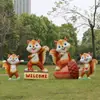 Escultura Geométrica de Esquilo Personalizada em Fibra de Vidro para Exterior, Decoração de Paisagismo de Jardim, Ornamento Animal para Gramado de Escritório de Vendas