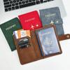 Hebilla de Avión Estampado en Caliente Transfronterizo Portapasaporte de Cuero Ranuras Múltiples para Tarjetas Set de Protección de Pasaporte Bolso para Documentos y Pasaporte de Cuero PU