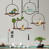 Lámpara de estudio estilo chino nueva lámpara Zen para sala de té candelabro de cabecera para comedor lámpara de pasillo iluminación creativa para balcón lámpara de bar mampara