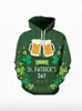 Festival Irlandés Nuevo Europeo y Americano Impresión Digital 3D Casual Sudadera Hombre San Patricio 2025 Primavera/Verano Top