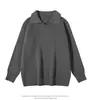 Suéter de tricô polo estiloso para outono e inverno, novo estilo coreano para homens, com corte relaxed, simples, casual e solto, perfeito para um look versátil e estiloso