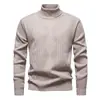 Oferta especial: Suéter Casual Espesso com Forro de Fleece Outono/Inverno 2026 para Homens, Camisa Base de Tricô Quente Jacquard de Gola Alta para Homens