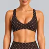 Conjunto de yoga de lunares transfronterizo, sujetador deportivo a prueba de impactos con espalda bonita, conjunto de pantalones de fitness de secado rápido para correr y ciclismo al aire libre para mujer