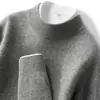 Suéter Masculino de Caxemira com Gola Meia-Alta Casual Manga Longa Malha Básica Camada Interna Outono Inverno Novo Top