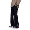 Jeans Anchos con Micro-Bota para Hombre 2024 Otoño e Invierno Nuevos Retro Calle Alta Americana Nicho Cremallera Cintura Media Pantalones Ajustados