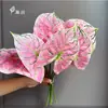 Flores Artificiales de Gran Venta Transfronteriza: Semillas de Hojas de Caladio de Colores de 7 Ramas, Caladio de Hoja Grande, Semillas de Caladio Bicolor, Flores de Maceta de Cuatro Estaciones, Flores Artificiales