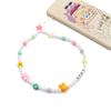 Cadena para teléfono móvil de arcilla blanda con flor de planta linda de dibujos animados, mezcla de colores, letras con cuentas, antideslizante, colgante para teléfono móvil de niña