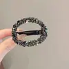 Accesorios para el Cabello de Lujo Ligero de Gama Alta, Pinza para el Cabello de Flor con Pedrería y Diseño Hueco a la Moda y con Estilo, Pinza de Resorte con un Toque de Gama Alta, Pinza Horizontal para Media Coleta, Pinza Superior