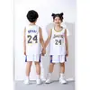 Traje de Uniforme de Baloncesto de los Lakers para Niños y Niñas Estudiantes de Jardín de Infancia y Primaria No. Personalización de Jersey de Equipo de Entrenamiento de Juego 24