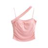Top sin mangas con diseño de cinta para mujer, estilo veraniego, sexy, con almohadilla para el pecho, para uso interior y exterior, camisola para mujer