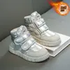 Botas de Neve Forradas com Lã Tendência para Meninas Inverno 2025 Novas Botas Infantis Versão Estudante Botas Curtas para Crianças Mais Velhas com Algodão Grosso
