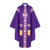Ropas medievales europeas y americanas, túnicas de sacerdote, sacerdocio, monjes, ropa de oración, ropa de cosplay, moda, túnica estampada, ropa holgada para jugar