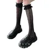 Meias Lolita Brancas de Renda para Panturrilha Meias de Cano Médio Femininas Meias Longas JK Meias Longas Japonesas de Renda