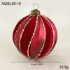 Bola Roja de 8 cm de Gama Alta Mate Polvo Pegajoso Polvo Dorado Bola Galvanizada Decoración para Árbol de Navidad Colgante Decoración Colgante Bola Colgante