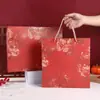 En stock Bolsa de Regalo Naranja Rectangular Bolso Grande Tienda de Ropa Bolsa de Papel para Compras Bolsa para Regalo de Cuidado de la Piel