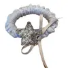 Anillo Azul Refinado para el Cabello con Perla Estrella y Pedrería, Cuerda para el Cabello Mori Versátil, Cuerda para Recoger el Cabello en Cola de Caballo Baja, Accesorios para el Cabello de Mujer