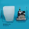 Pequeño adorno de escritorio casa de nieve casa recuerdo regalo arreglo de escena en miniatura tema de escena navideña molde de silicona