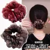 Elástico de Cabelo de Luxo, Flor, Prendedor de Cabelo da Moda, Acessórios de Cabelo com Elástico, Prendedor de Cabelo de Malha Dupla Camada, Prendedor de Cabelo de Organza