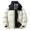 Chamarra de Plumón para Hombre 2026 Invierno con Cuello Alto, Bloques de Color, Cálida y Moderna, Abrigo Versátil para Estudiantes, Tendencia de Moda Masculina