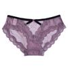 Ropa interior sexy de encaje de talla grande europea y americana para mujer, malla hueca cruzada con puntos de onda, cintura media, cadera descubierta, calzones cómodos