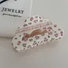 Serie Cream Girl Floral a Cuadros Lazo Clip de Agarre Clip de Tiburón Horquilla Acrílica Accesorios para el Cabello de Disco Nuevo Estilo