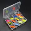 Juego de lentejuelas Luya con forma de cuchara, lentejuelas de colores con forma de boca de caballo, 12 unidades, cebo duro, cebo falso, cebo metálico, equipo de pesca