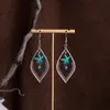 Pendientes de Borlas Turquesas Estilo Bohemio Retro Ganchos para Orejas Estilo Étnico Pendientes Estilo Tíbet para Viajes Fotografía Vacaciones