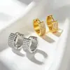 Brincos Europeus e Americanos Transfronteiriços de Aço Titânio, Argolas Lisas de Zircônia, Brincos Femininos de Aço Inoxidável, Brincos Elegantes, Joias para Piercing