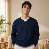 Bestseller transfronteiriço: Suéter de malha masculino com gola, estilo influencer moderno, falso two-piece personalizado, em estoque para pedidos em atacado