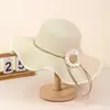 Sombrero de paja caqui para el sol de verano para mujer, sombrero de protección solar de moda, sombrero de playa para exteriores junto al mar, sombrero de sol plegable
